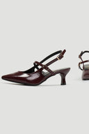 Γόβες Slingback λουστρίνι TFP - Burgundy - thefashionproject.gr - TFP