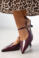 Γόβες Slingback λουστρίνι TFP - Burgundy - thefashionproject.gr - TFP