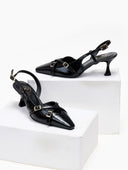 Γόβες slingback λουστρίνι TFP - Μαύρο - thefashionproject.gr - TFP