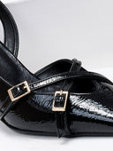 Γόβες slingback λουστρίνι TFP - Μαύρο - thefashionproject.gr - TFP
