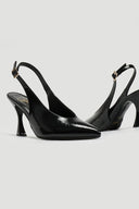 Γόβες Slingback λουστρίνι Tfp - Μαύρο - thefashionproject.gr - TFP