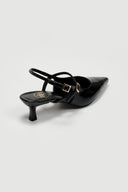 Γόβες Slingback λουστρίνι TFP - Μαύρο - thefashionproject.gr - TFP