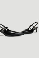 Γόβες Slingback λουστρίνι TFP - Μαύρο - thefashionproject.gr - TFP