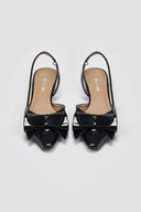 Γόβες slingback με ιδιαίτερο φιόγκο CORINA - Μαύρο - thefashionproject.gr - CORINA