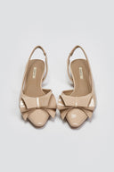 Γόβες slingback με ιδιαίτερο φιόγκο CORINA - Μπεζ - thefashionproject.gr - CORINA