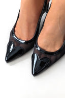 Γόβες slingback με καρδιά TFP - Μαύρο - thefashionproject.gr - TFP