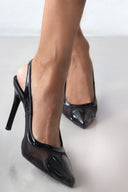 Γόβες slingback με καρδιά TFP - Μαύρο - thefashionproject.gr - TFP
