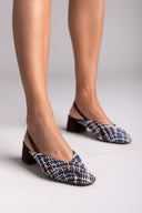 Γόβες slingback με πλεκτό σχέδιο CORINA - Μπλε - thefashionproject.gr - CORINA