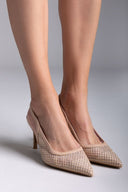 Γόβες slingback μυτερές MARIAMARE - Μπεζ - thefashionproject.gr - MARIAMARE
