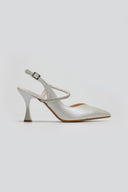 Γόβες slingback μυτερές με στρας TFP - Λευκό Πέρλα - thefashionproject.gr - TFP