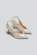 Γόβες slingback μυτερές με στρας TFP - Λευκό Πέρλα - thefashionproject.gr - TFP