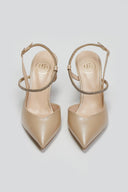 Γόβες slingback μυτερές με στρας TFP - Μπεζ Πέρλα - thefashionproject.gr - TFP