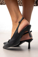 Γόβες slingback μυτερές με ζωνάκι TFP - Μαύρο - thefashionproject.gr - TFP