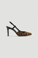 Γόβες Slingback μυτερές ponyskin TFP - Zebra - thefashionproject.gr - TFP