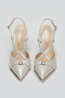 Γόβες slingback μυτερές TFP - Λευκό Πέρλα - thefashionproject.gr - TFP