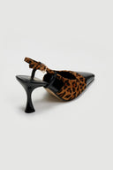 Γόβες Slingback suede με print Tfp - Leopard - thefashionproject.gr - TFP