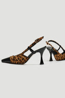 Γόβες Slingback suede με print Tfp - Leopard - thefashionproject.gr - TFP