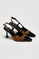Γόβες Slingback suede με print Tfp - Leopard - thefashionproject.gr - TFP