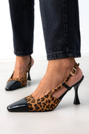 Γόβες Slingback suede με print Tfp - Leopard - thefashionproject.gr - TFP