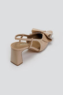 Γόβες slingbag λουστρίνι με φιόγκο CORINA - Μπεζ - thefashionproject.gr - CORINA