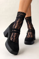 Γόβες suede Mary Jane με διπλή μπαρέτα - Μαύρο - thefashionproject.gr - Sweet Shoes