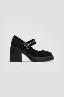 Γόβες suede Mary Jane με διπλή μπαρέτα - Μαύρο - thefashionproject.gr - Sweet Shoes