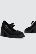Γόβες suede Mary Jane με διπλή μπαρέτα - Μαύρο - thefashionproject.gr - Sweet Shoes