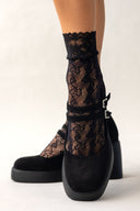 Γόβες suede Mary Jane με διπλή μπαρέτα - Μαύρο - thefashionproject.gr - Sweet Shoes