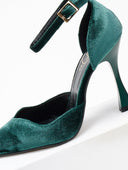 Γόβες velvet με μπαρέτα TFP - Κυπαρισσί - thefashionproject.gr - TFP