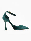 Γόβες velvet με μπαρέτα TFP - Κυπαρισσί - thefashionproject.gr - TFP