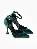 Γόβες velvet με μπαρέτα TFP - Κυπαρισσί - thefashionproject.gr - TFP