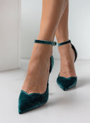 Γόβες velvet με μπαρέτα TFP - Κυπαρισσί - thefashionproject.gr - TFP