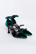 Γόβες velvet με μπαρέτα TFP - Κυπαρισσί - thefashionproject.gr - TFP