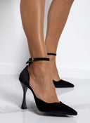 Γόβες velvet με μπαρέτα TFP - Μαύρο - thefashionproject.gr - TFP