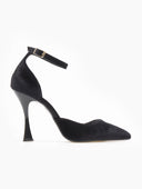 Γόβες velvet με μπαρέτα TFP - Μαύρο - thefashionproject.gr - TFP