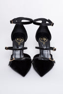 Γόβες velvet με μπαρέτα TFP - Μαύρο - thefashionproject.gr - TFP