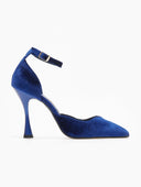 Γόβες velvet με μπαρέτα TFP - Μπλε - thefashionproject.gr - TFP