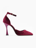 Γόβες velvet με μπαρέτα TFP - Μπορντό - thefashionproject.gr - TFP