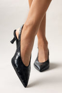 Γόβες κροκό μυτερές slingback  TFP