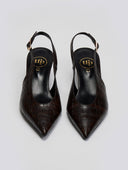 Γόβες κροκό μυτερές slingback  TFP