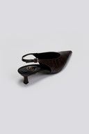 Γόβες κροκό μυτερές slingback  TFP