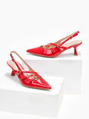 Γόβες λουστρίνι μυτερές slingback Erynn