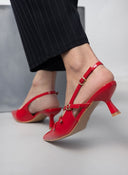 Γόβες λουστρίνι μυτερές slingback Erynn