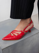 Γόβες λουστρίνι μυτερές slingback Erynn