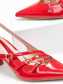 Γόβες λουστρίνι μυτερές slingback Erynn