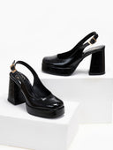 Γόβες Slingback λουστρίνι με ανοιχτή φτέρνα tfp