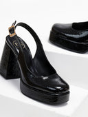 Γόβες Slingback λουστρίνι με ανοιχτή φτέρνα tfp