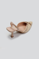 Γόβες μυτερές slingback από ψάθα