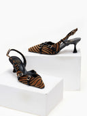 Γόβες μυτερές slingback από συνθετικό ponyskin TFP