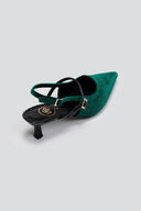 Γόβες μυτερές slingback από ύφασμα velvet TFP